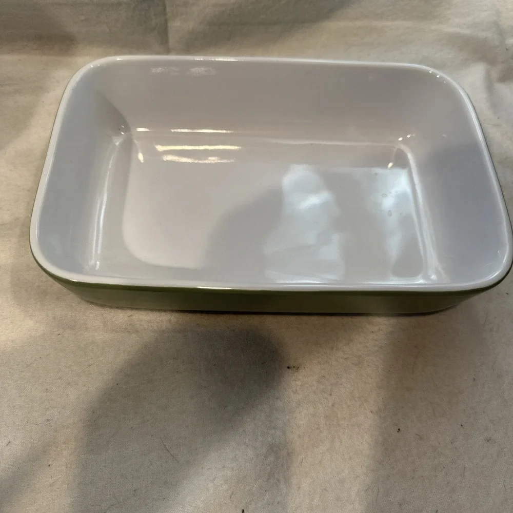 IKEA Green Stoneware Baking Dish Casserole 9x6 Microwave Safe #221 47